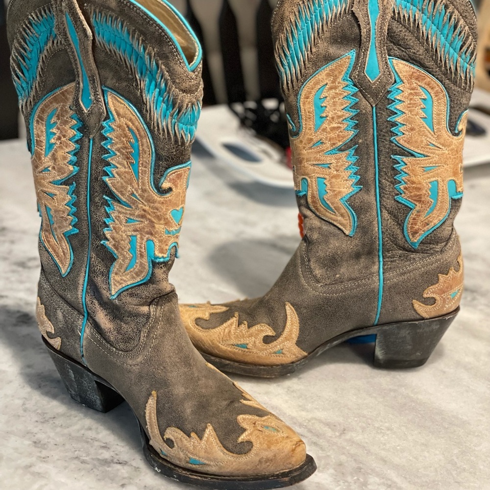 Corral Boots turquoise and brown eagle bird